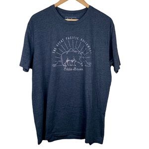 Eddie Bauer Gray Bear T Shirt Men’s Size Large